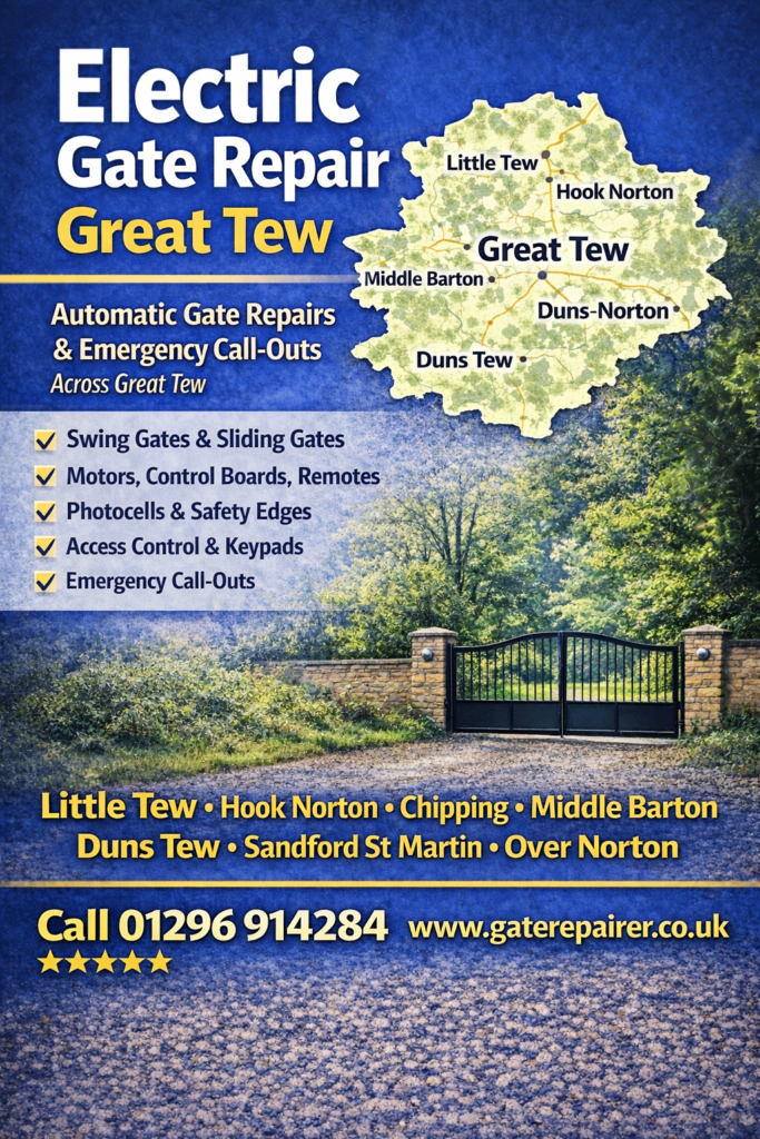 electric gate repair Great Tew